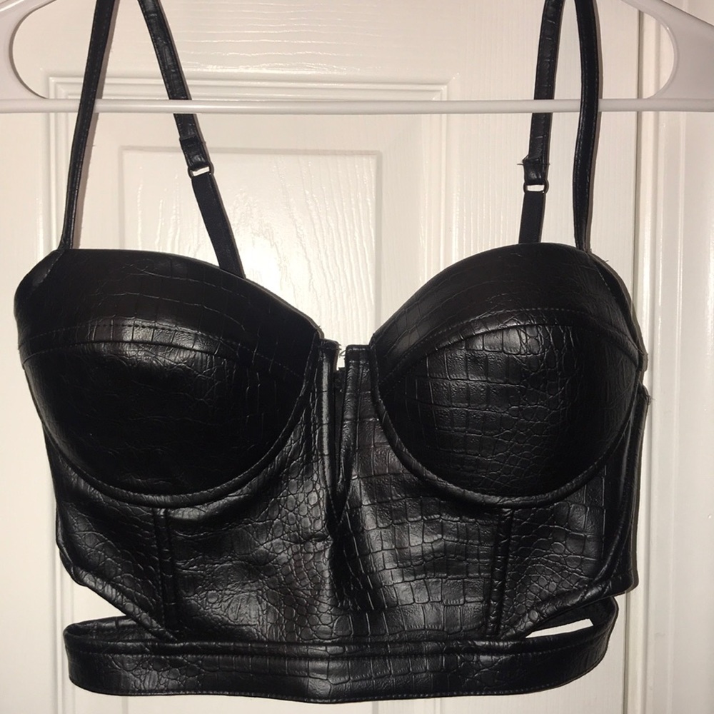 Leather Cropped Top